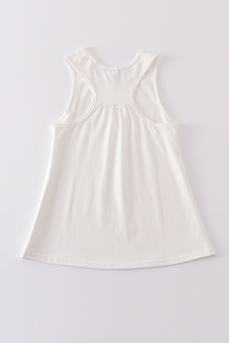 White blank basic kids teens adult tank top