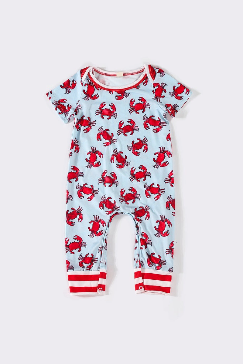 Red crab baby boy romper