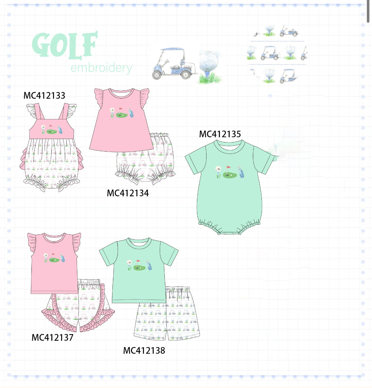 Pre Order - Golf Embroidery Bubble