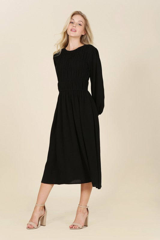 Ruched midi dress