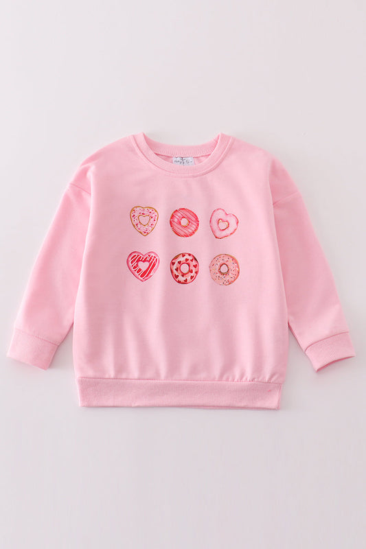 Premium pink valentine heart girl sweatshirt