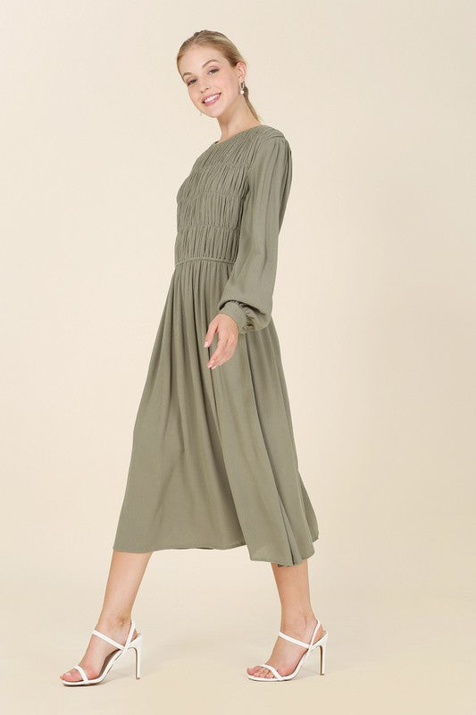 Ruched midi dress